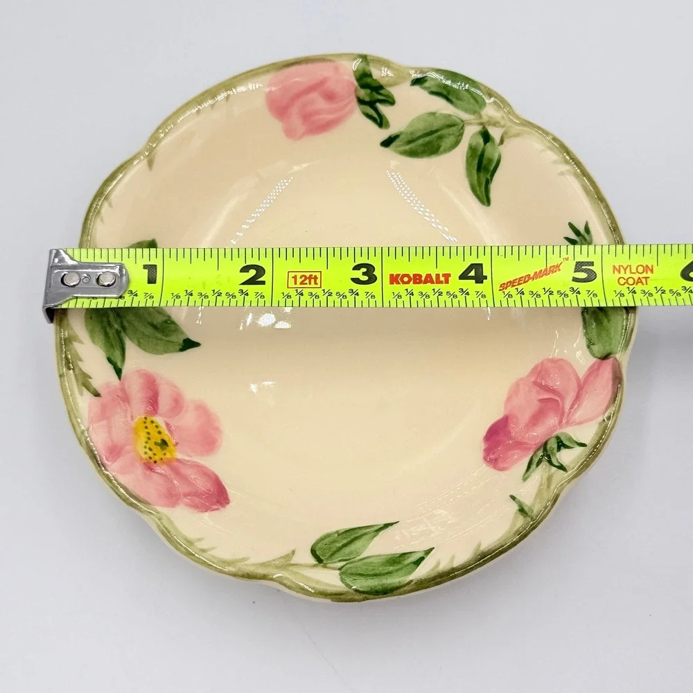 VTG Franciscan Desert Rose Fruit Dessert Bowl California USA Hand Decorated
